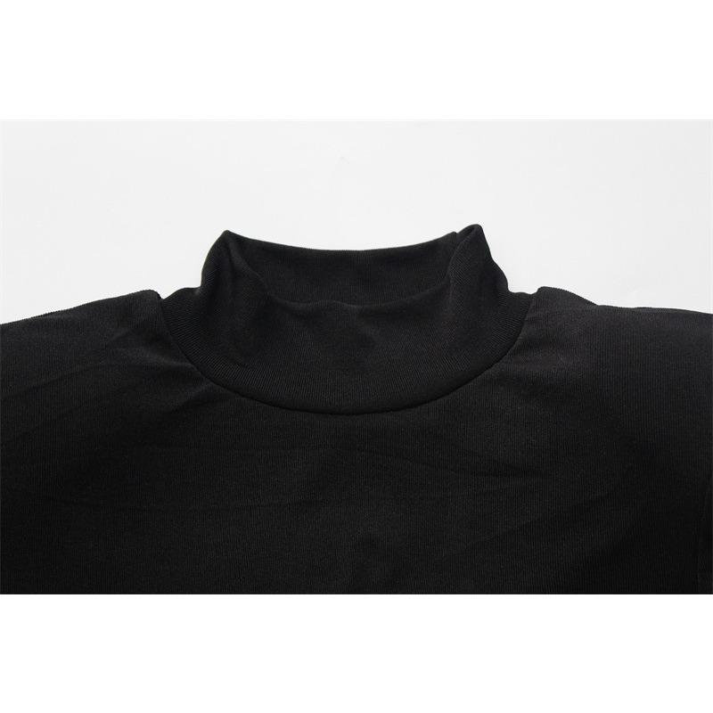 Women's Crewneck Long Sleeve Split Buttocks Sexy Elegant Temperament Mesh Beauty Evening Dress