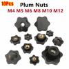 10Pcs Handle Thread Hand Tighten Nuts Mechanical Manual Thumb Nut New Plum Nuts