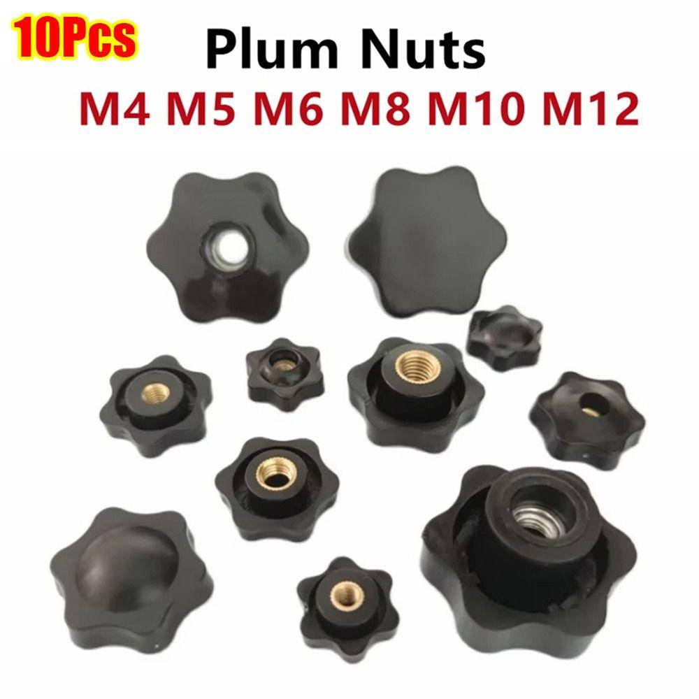 10Pcs Handle Thread Hand Tighten Nuts Mechanical Manual Thumb Nut New Plum Nuts