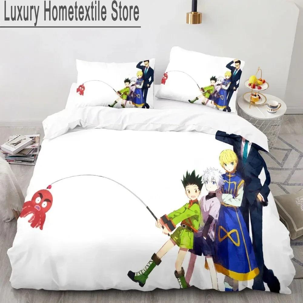 3d Anime Hunter X Hunter Bedding Set Duvet Cover Bed Set Quilt Cover Pillowcase Comforter king Queen Size Boys Adult Bedding Set