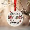 Acrylic Round Pendant Decorations 2D Christmas Hanging Ornaments, Santa Snowflake Reindeer Festive Party Supplies for Tree Decorations, Reusable