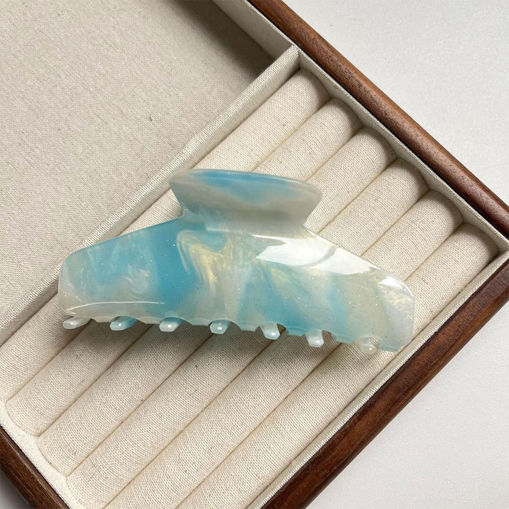 1pc Korean-style large dappled gradient color acrylic claw clip, sweet spring and summer back of the head hair clip.
