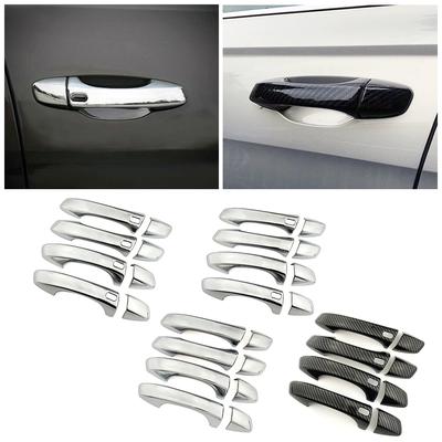 For Skoda Octavia 2017-2024 Side Door Handle Cover Carbon Fiber Color Decorate Modify Chrome Trim Protection Sticker