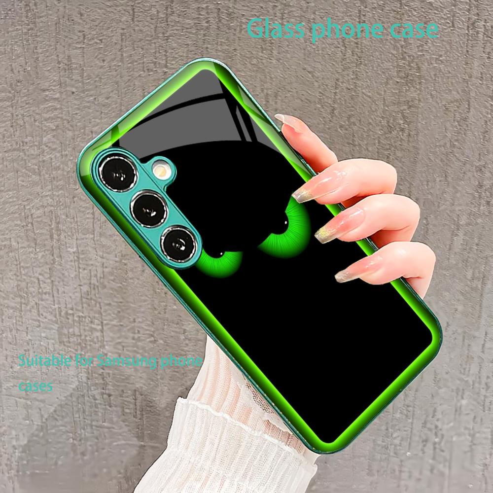 Die Grüne Kleine Teufel Glas Handyhülle für Samsung Galaxy S26 S25 S24 S23 S22 S21 FE Ultra Plus Eingebautes Glas Grün Exquisit