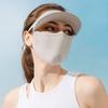 Ice Silk Mask Summer Sunhat Breathable Sunscreen Face Mask Scarf Anti-UV Face Mask Cycling Anti-dust Face Cover Women Girl Hanging Ear Mask Detachable