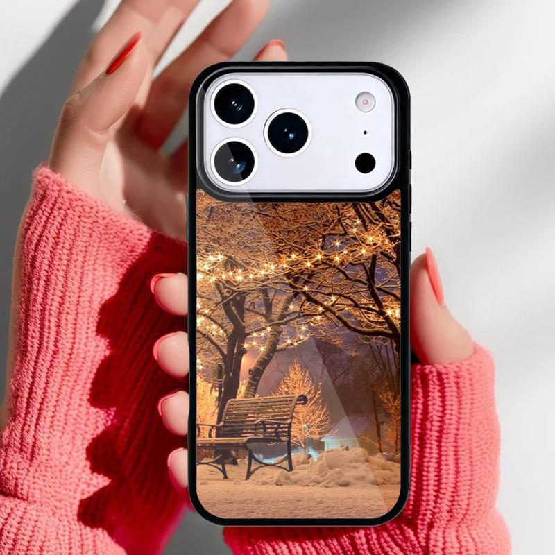 Landscape Winter Light Snow Phone Case for iPhone 17 16 15 14 13 Pro Max Back Cover for 12 11 Pro Coque