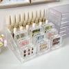Acrylic Badge Display Stand with Tiered Transparent Storage Shelves