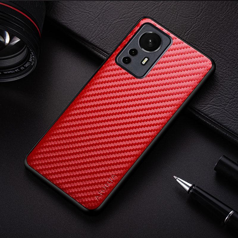 Karbon Fiber doku telefon kılıfı için Xiaomi Mi 12 12S Pro Ultra Lite 12X 5G Moda Tasarım Geri Coque Xiaomi 12T Pro için Kılıf