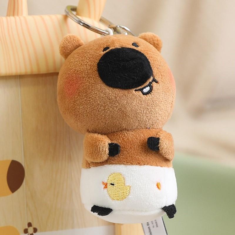 Cartoon Keychain Capybara Plush Dolls Pendant Childrens Toys Birthday Gifts