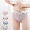 High Waist 4Pcs Panties Women Large Size Cotton Female Underwear Cute Print Briefs