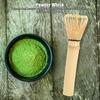 Natürlicher Bambus Chasen Matcha Grüntee Schneebesen Langer Griff Puderpinsel Werkzeug Weiß