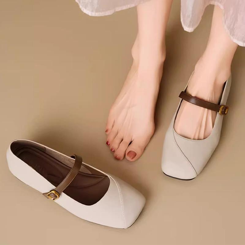 Fashion Flats Women Loafers Shoes Square Toe Fashion Dress Sport Shoes Shallow New Sandals Woman 2025 Designer Luxury Chaussure Femme