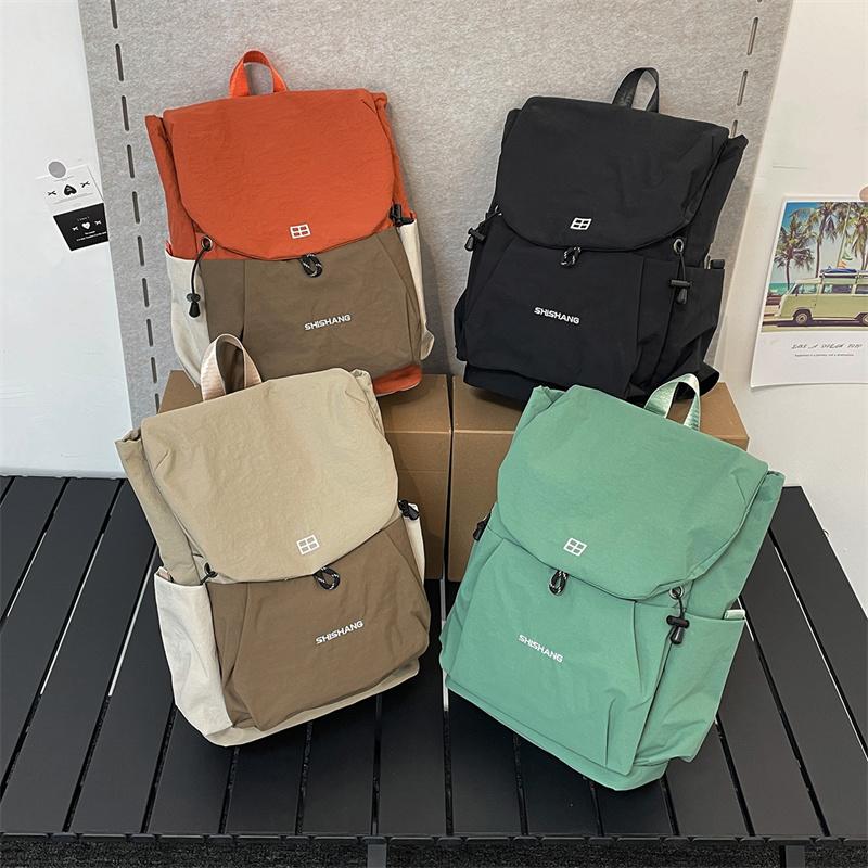 Color Block Schoolbag Women's Backpack Large Capacity Student Backpack