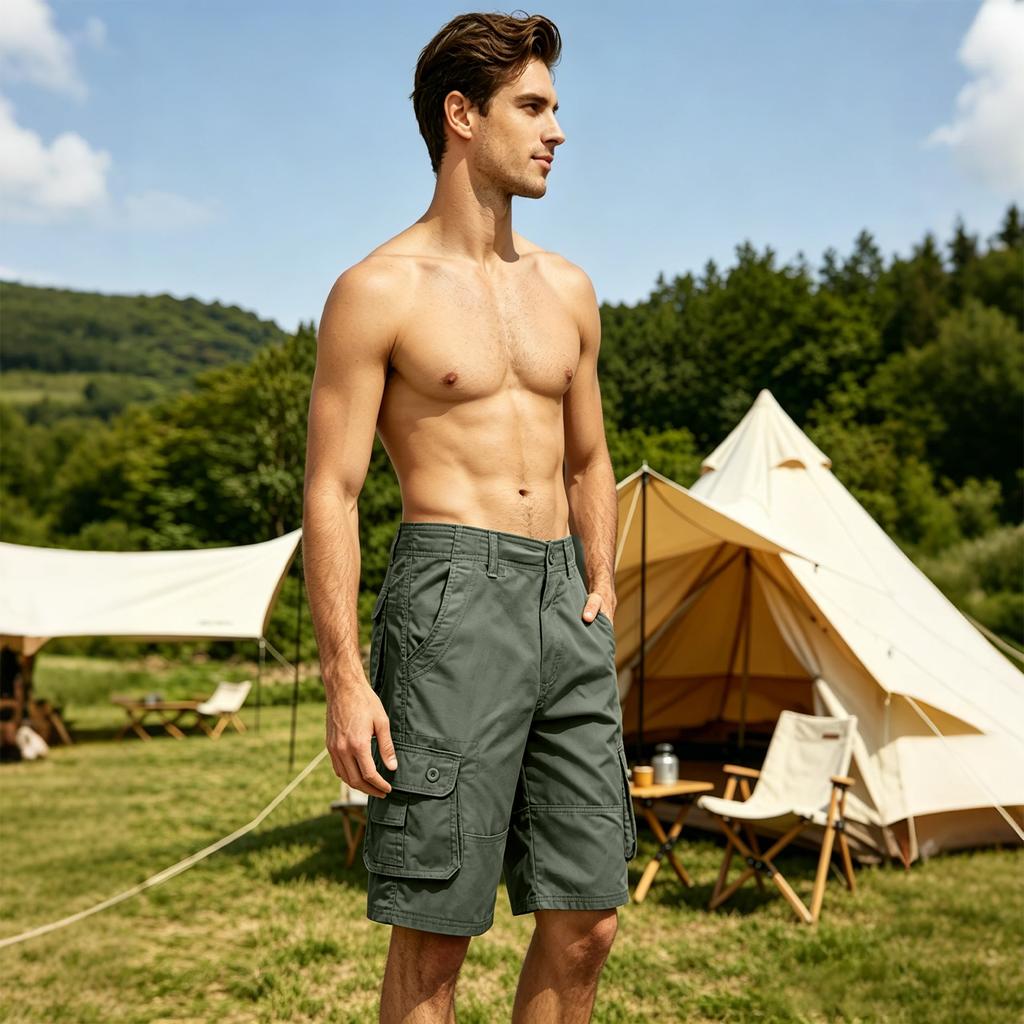 Men’s Loose Fit Cargo Shorts with Multiple Pockets Summer Straight Leg Lightweight Casual Work Shorts for Outdoor Activities