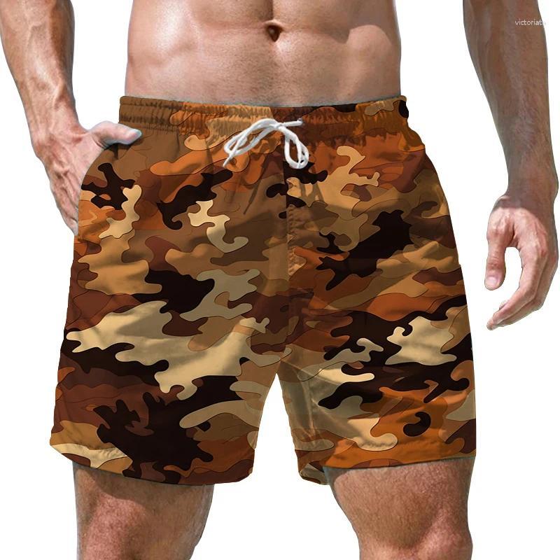 Summer Men's Camouflage 3D Printed Beach Shorts
