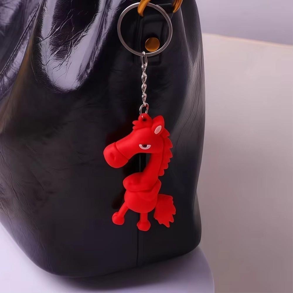 Chinese Mascot Dolls Horse Pendant Keychain The Chosen Black Horse Bag Pendant  Christmas Gifts