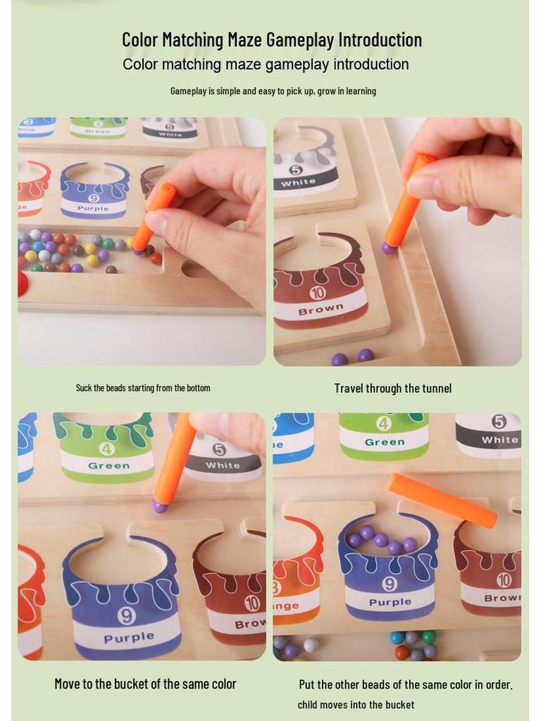 Magnetische Farbklassifizierung & Zähl-Labyrinth Lernspielzeug für Vorschulkinder