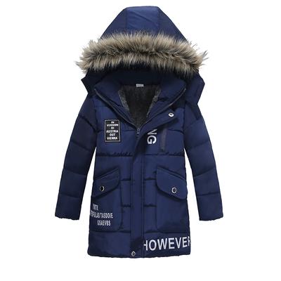 Boys size Hooded Coat Duck Down thicken Jacket Long Parka Warm Winter Outwear