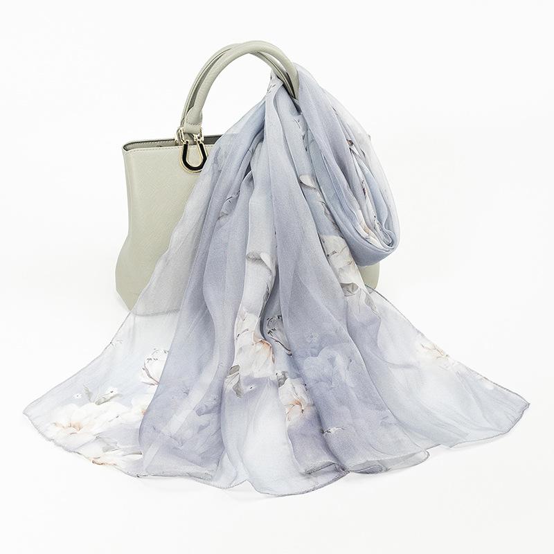Shanghai Story New Mulberry Silk Scarf Women's Summer Thin Versatile Printed Shawl Mom Gift Scarf