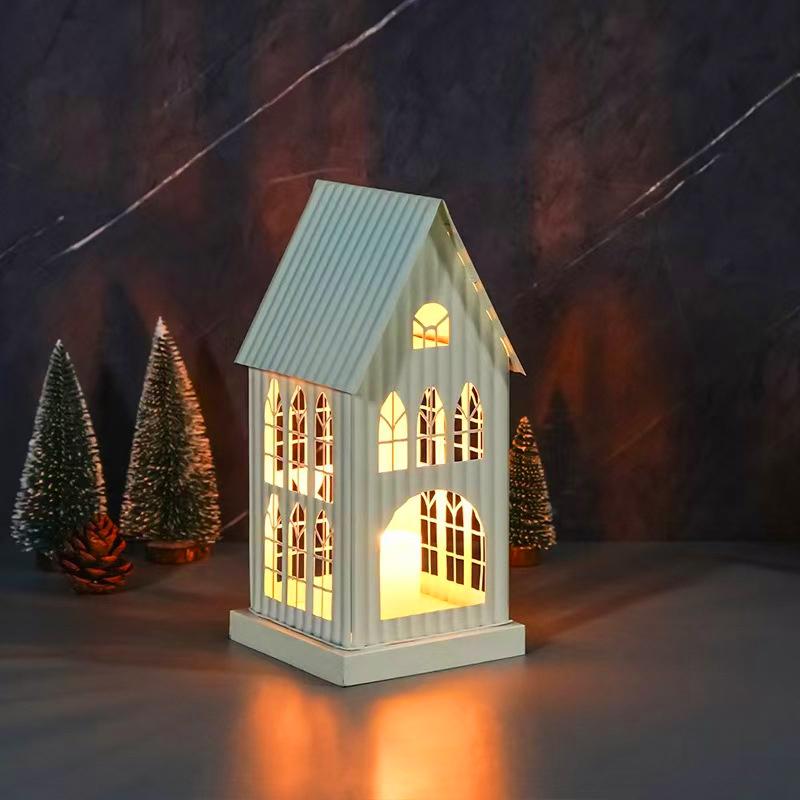 

1 шт. Черно-белые наклейки-подсвечники для дома Хэллоуин Металлический Рождественский подсвечник в форме дома Свадьбы с готическими окнами Уличный S