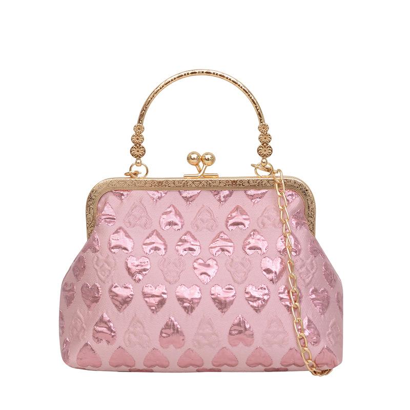 Neue Handtasche im europäischen und amerikanischen Retro-Stil, Schultertasche mit großem Fassungsvermögen, Damentasche, klassische Hanfu-Tasche, Liebesclip-Kettentasche