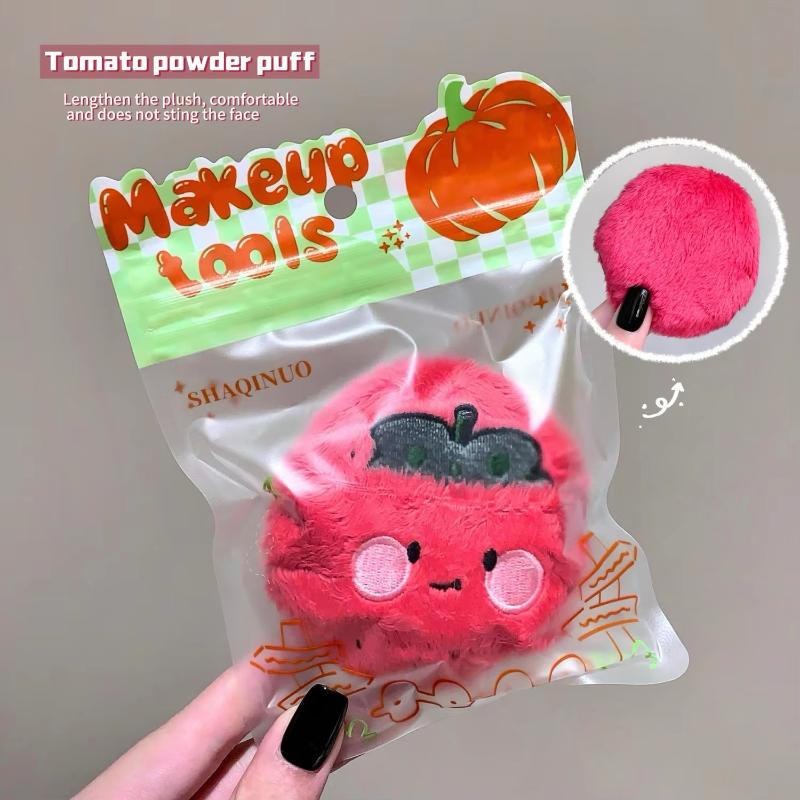 Ultra-thick Long Plush Makeup Puff Cosmetic Tool Broccoli Tomato for Natural Finish