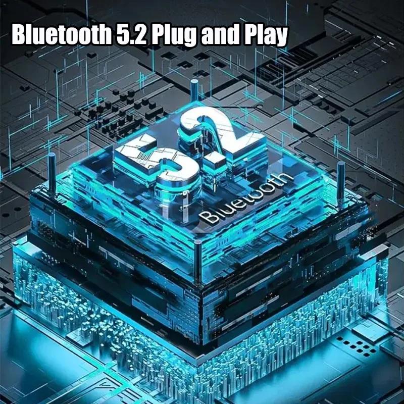 Multifunctional Car Charger Car Bluetooth 5.2 FM Transmitter PD Type-C Dual USB 3.1A Fast Charger Multi Hole Color Ambient Light