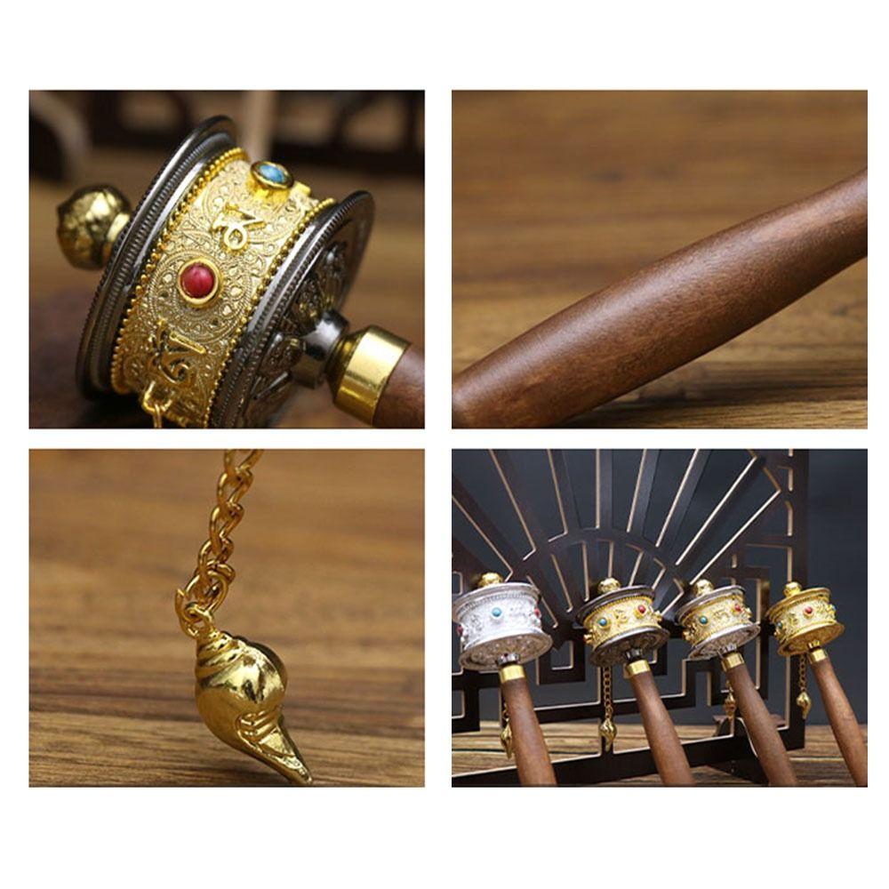 Hand Cranking Tibetan Prayer Wheel Colourful Religious Ornament  Home Decoration