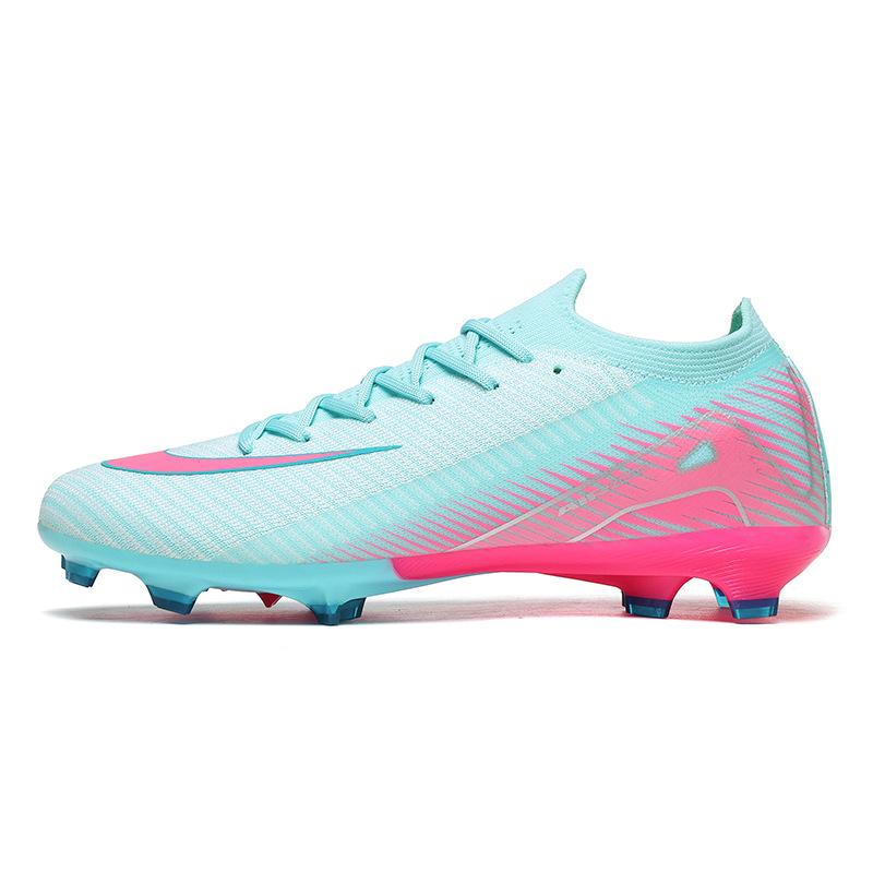 Football Shoes Mid-Top Football Shoes Fly-Woven Seamless Offset Printing Natural Lawn Ag Spikes Leather Feet Boys And Girls School Shoes