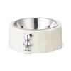 Detachable Pet Food Dispenser Stainless Steel Pet Feeding Basin Anti Knock Bear Pet Bowl  Dogs Cats
