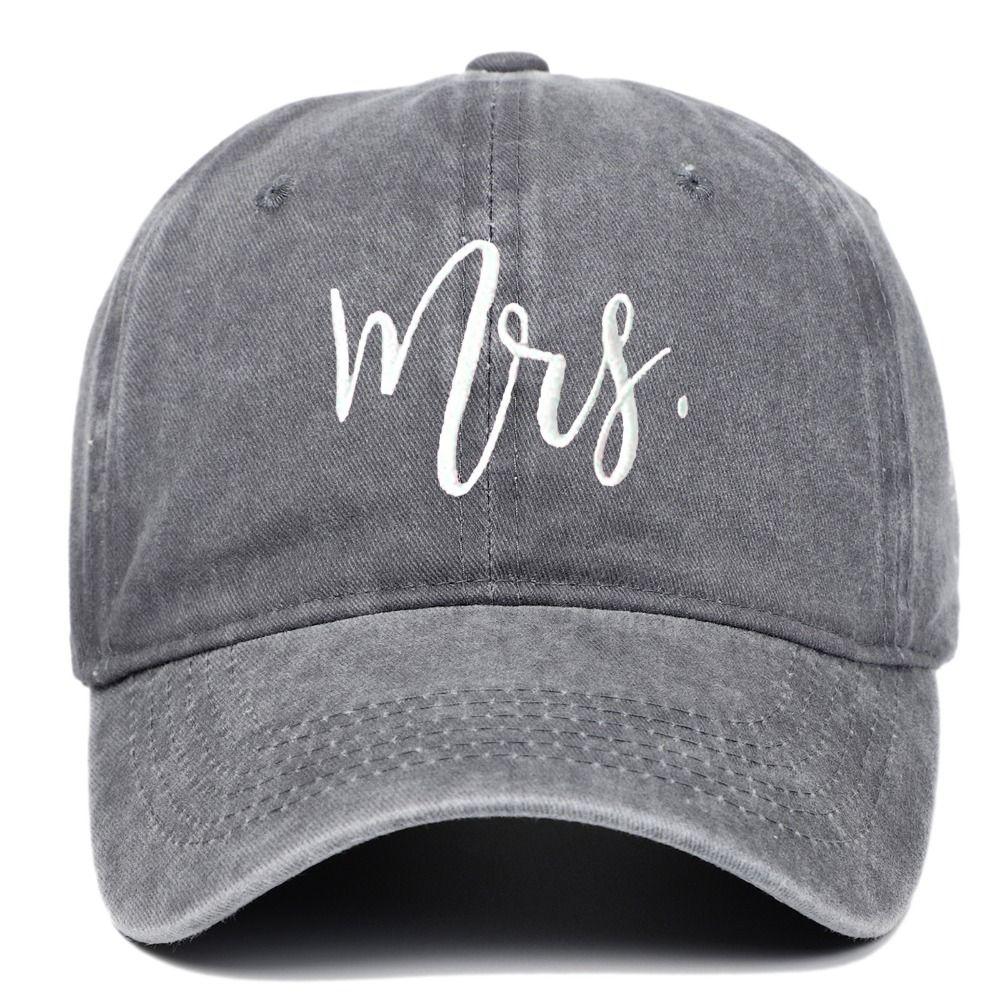 Vintage Mr Mrs Embroidery Caps Adjustable Outdoor Sunscreen Hats Fashion Baseball Cap