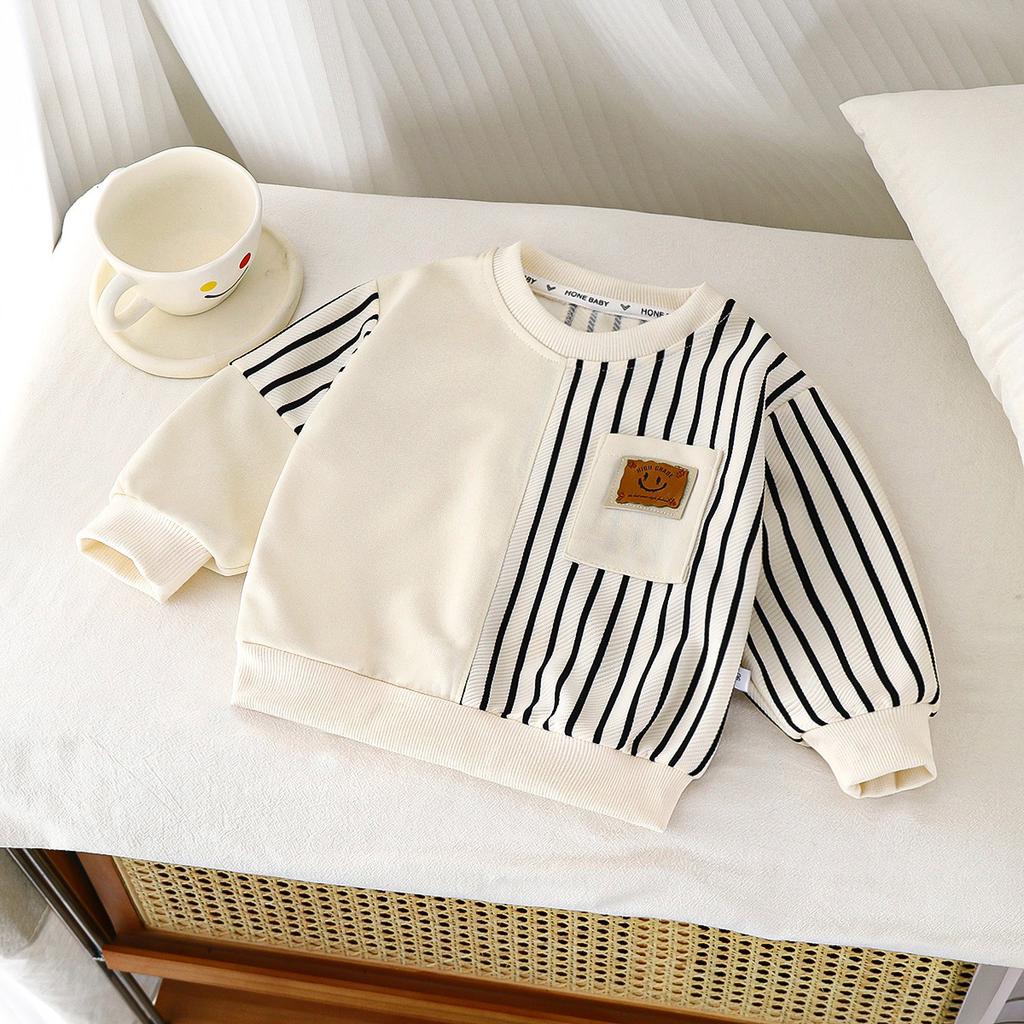 Spring Children's Spring Clothes Round Neck Long Sleeve Sweater Boys and Girls Trendy Baby Stylish Children's Clothing 2PCS