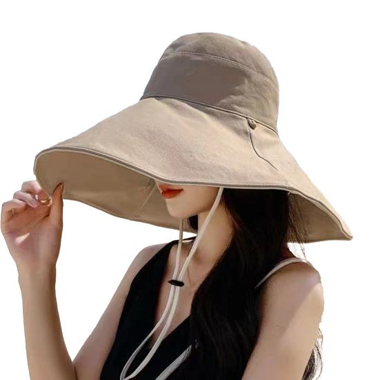Sun Hat Wide Brim Double Layer Sun Protection Adjustable Strap Fisherman Hat Lightweight Summer Outdoor Cap 1pc