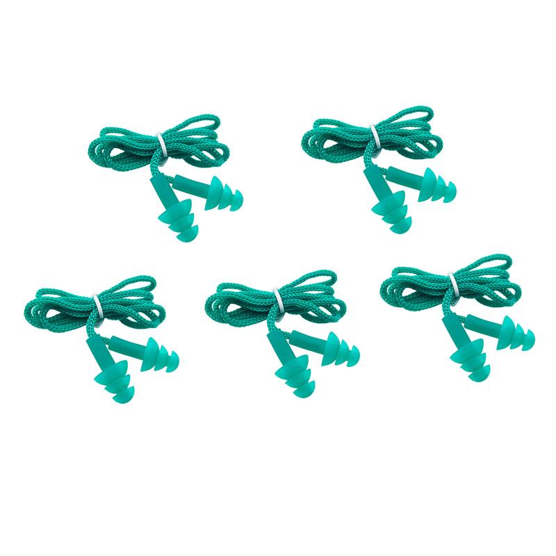 

5 Pairs of Earplugs Noise Cancelling Sleeping Earplugs Corded Ear Plugs Reusable Silicone Earplugs with String Banded Washable