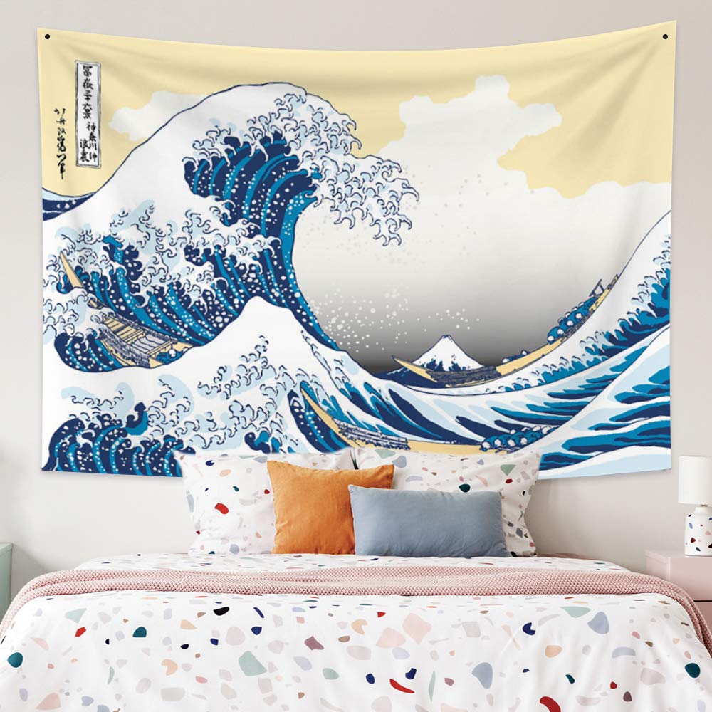 Qinunipoto Mount Fuji The Great Wave Off Views of Mount Decorative Art Wall Katsushika 19th Japanese Modern Housewarming Room Change the