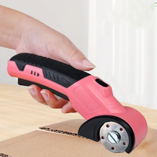 Electric Scissor Rechargeable Cardboard Cutter Light 2000mAh with LED Battery Rotary Cutter for Cloth Leather