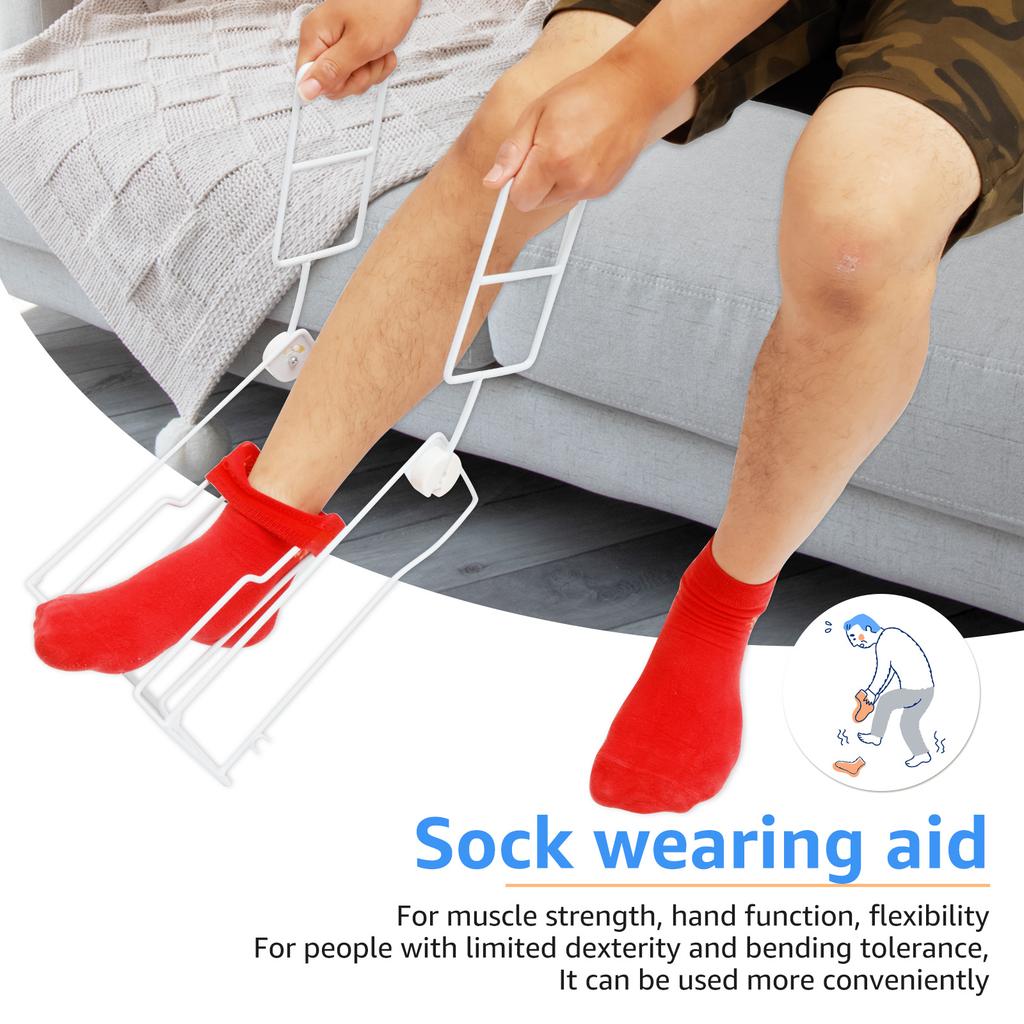 Stocking Donner Adaptive Dressing Aid Foldable Handles Steel Compression Stocking Donner for Putting On Compression Stockings