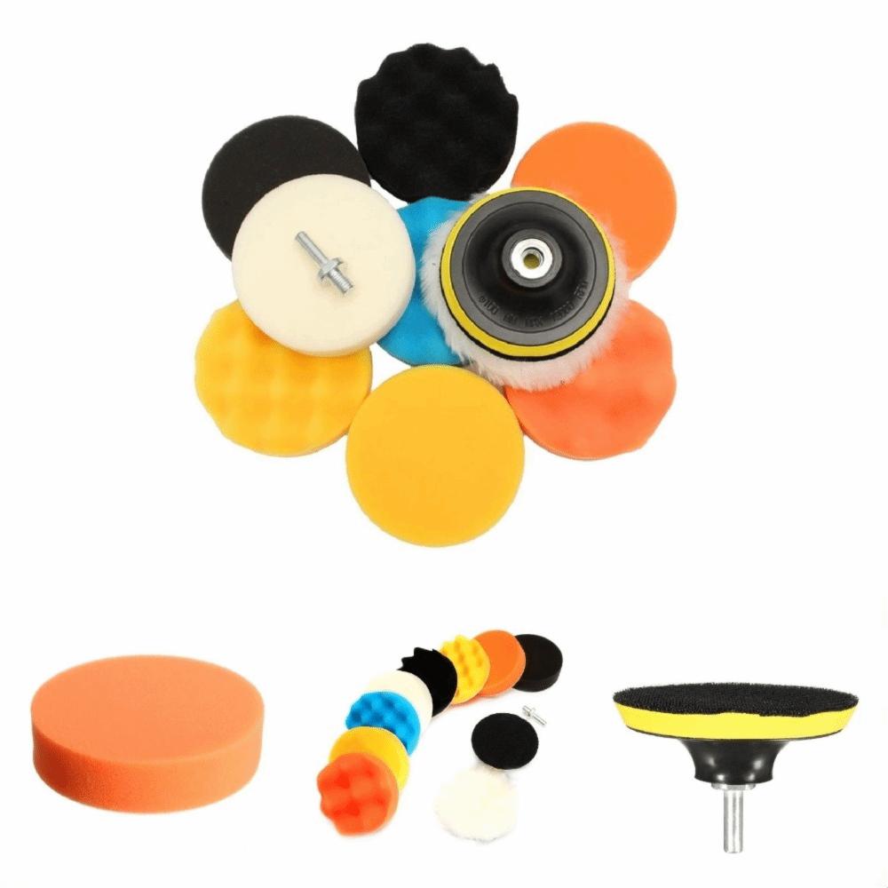 11 st olika storlekar Svamp Polerplatta Kit Ull Bilpolerare Polermaskin Bilkarossreparation