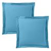 Parure de draps 4 pièces "Premium" pour lit 140 x 190 cm Cyan Coton Pur