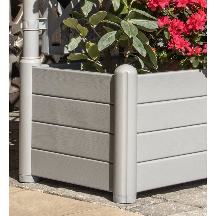 STEFANPLAST Flower box/Planter ITALIA Rectangular with Trellis - 100x43xH.142cm - Stone Grey