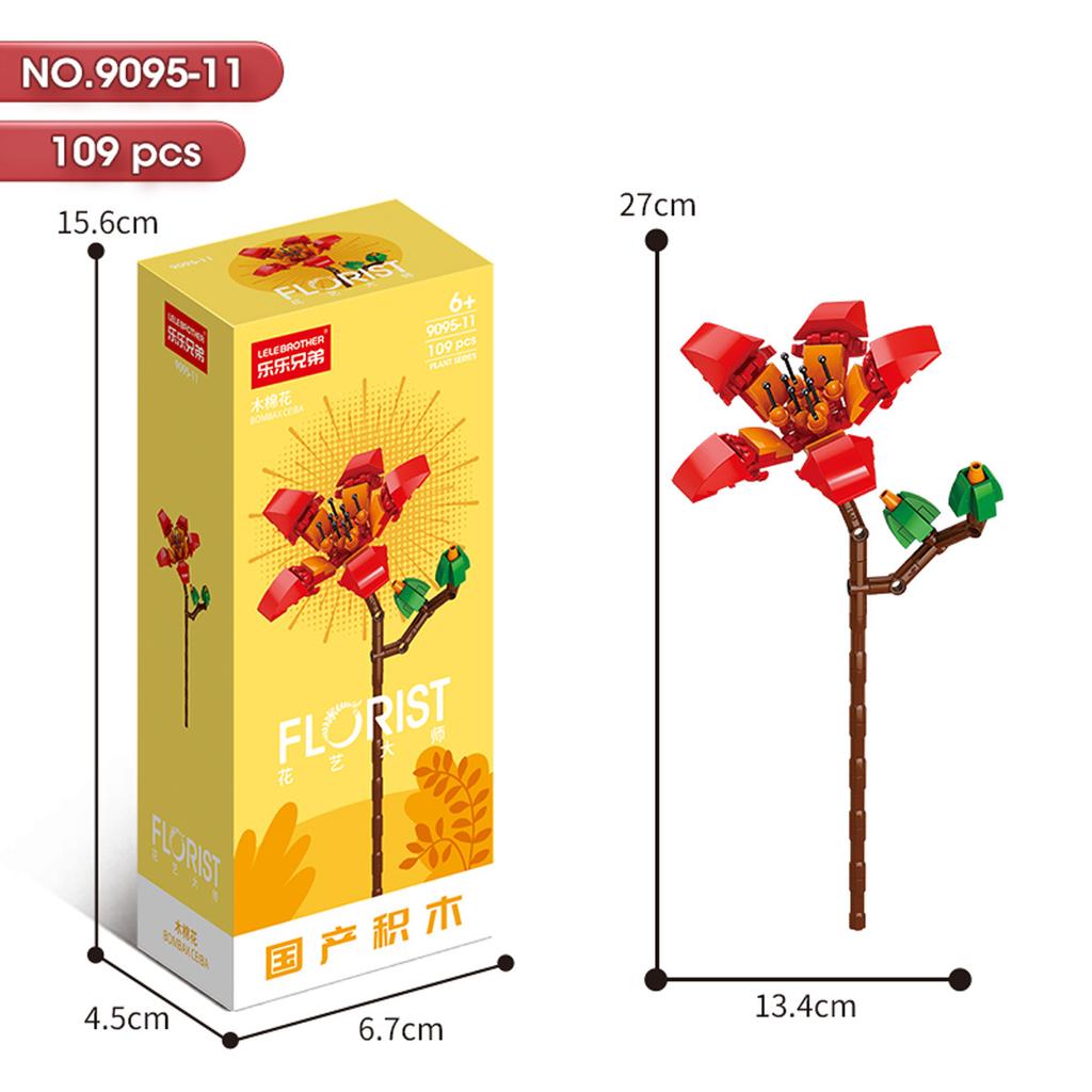 Hot Creative Small Building Block Flower Art Classic Brick Mini Potted Plant Gift For Girls Desk Decoration Simple Assembly Toys