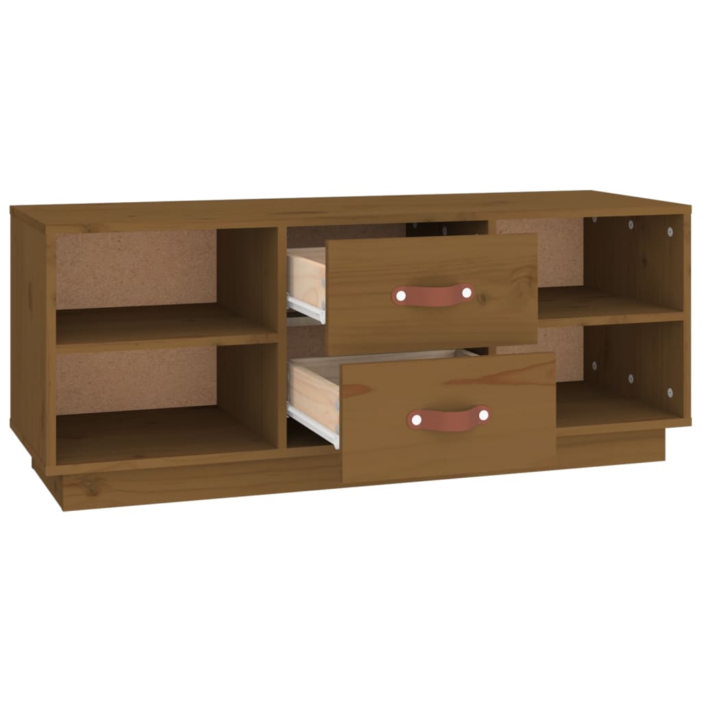 Vidaxl Szafka Pod Tv, Miodowy Brąz, 100X34X40 Cm, Lite Drewno Sosnowe