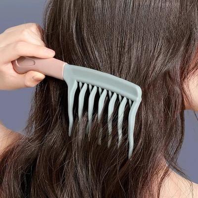 Double Row Wavy Tooth Curly Hair Comb Scalp Massage Comb Fluffy Hair Root Brush Barber Salon Anti-static Curly Hair Styling Comb