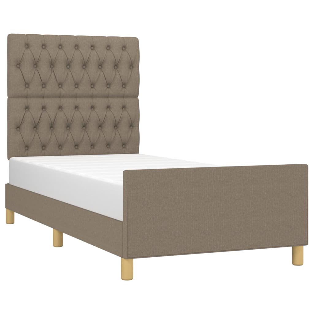 Vidaxl Bettrahmen Ohne Matratze Taupe 90X200 Cm Stoff