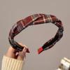 Vintage Plaid Cloth Hairband For Women Girls Sweet Hair Ornament Headband Hair Hoop Elegant Hair Band Hair Accessories