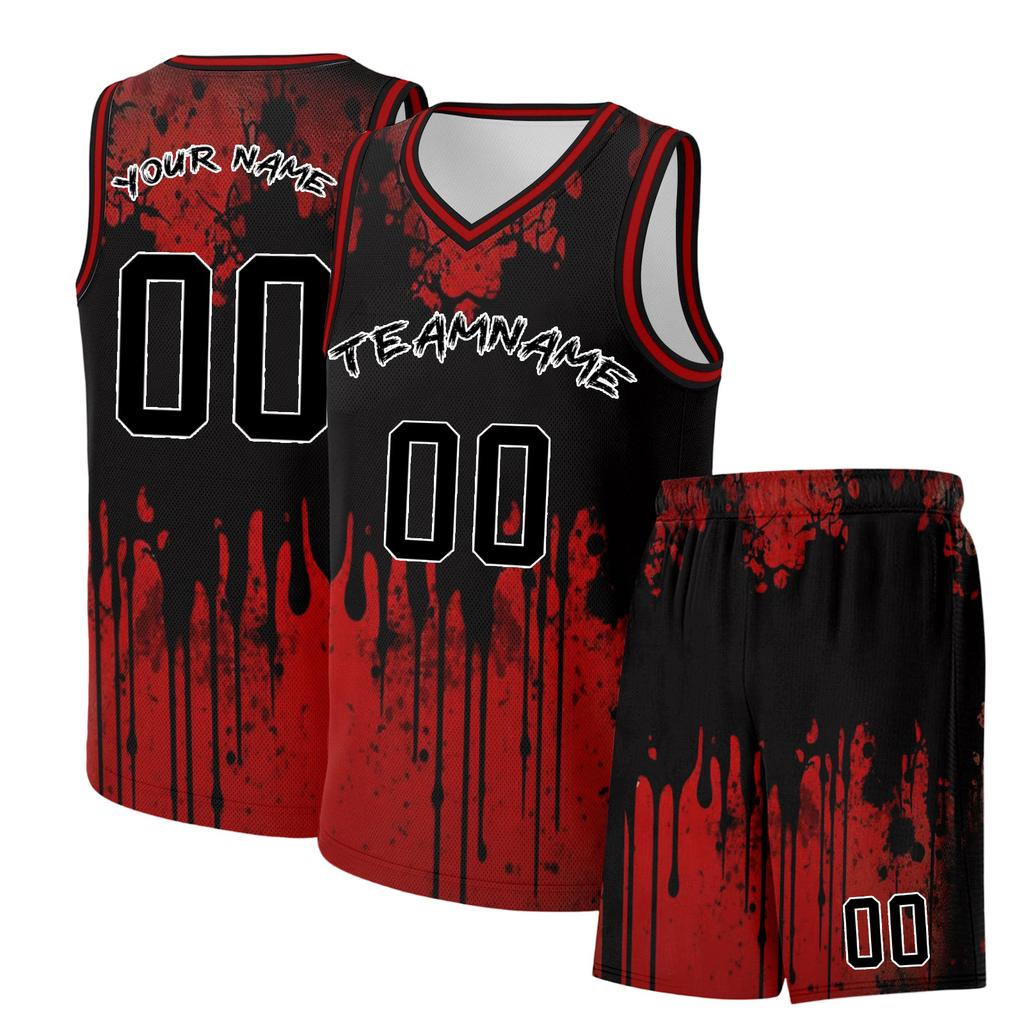 Men's Halloween Basketball Set - DIY Custom Two Piece Sportswear for Costume Party
