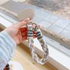 Cute Coloful Knitted Gold Wire Lanyard Phone Strap Keycord Hanging Trousers Accessories Stylish Anti-loss Keychain Wrist Rope