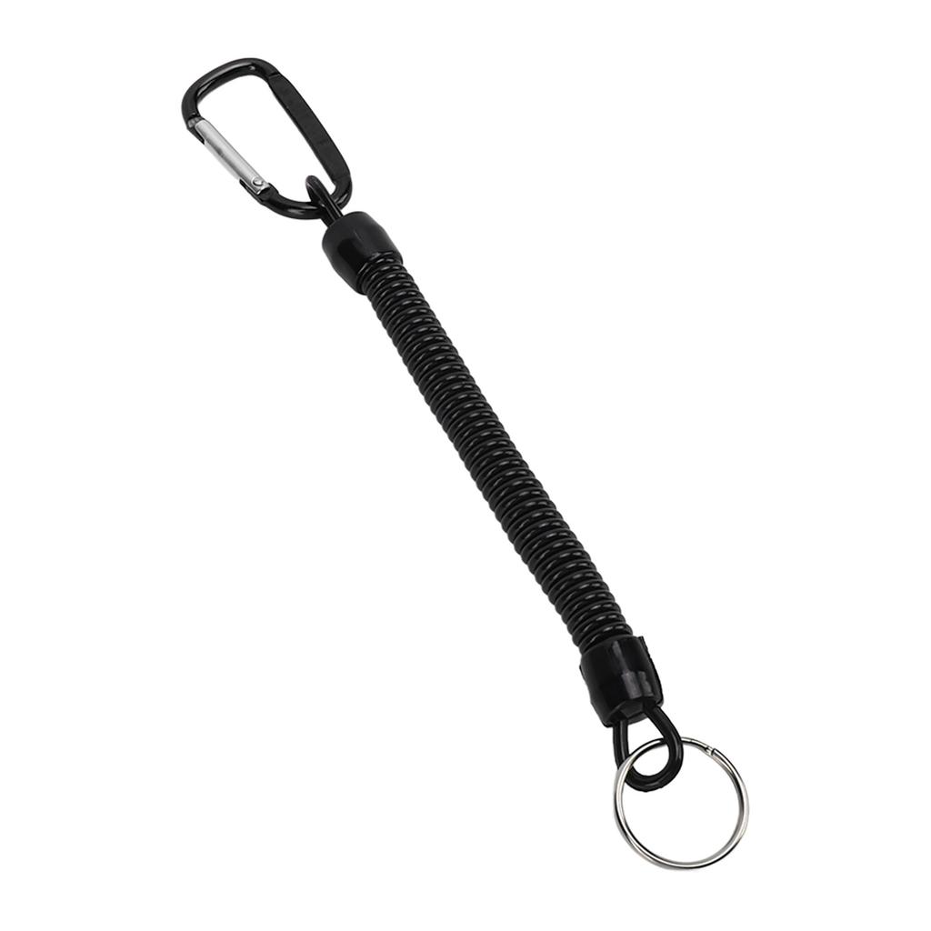 Retractable Spring Elastic Rope Security Gear Tool Anti Lost Keychain Fishing LanyardBlack