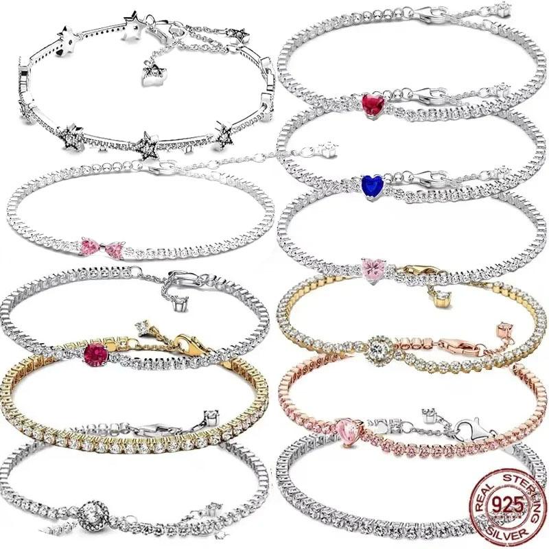New 925 silver tennis bracelet sparkling crystal luxury women jewelry zircon water bracelet wedding gift