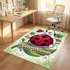 Floral Garden Theme Crystal Velvet Rug Personalized Custom Name Text Soft Floor Mat Home Decor